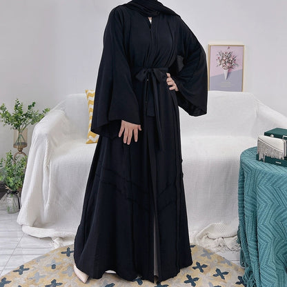 Robe longue à nouer et cardigan ethnique pour femme