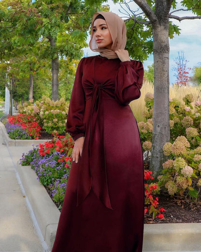 Ramadan Eid caftan Abaya robe en Satin femmes musulmanes Hijab maroc dubaï"