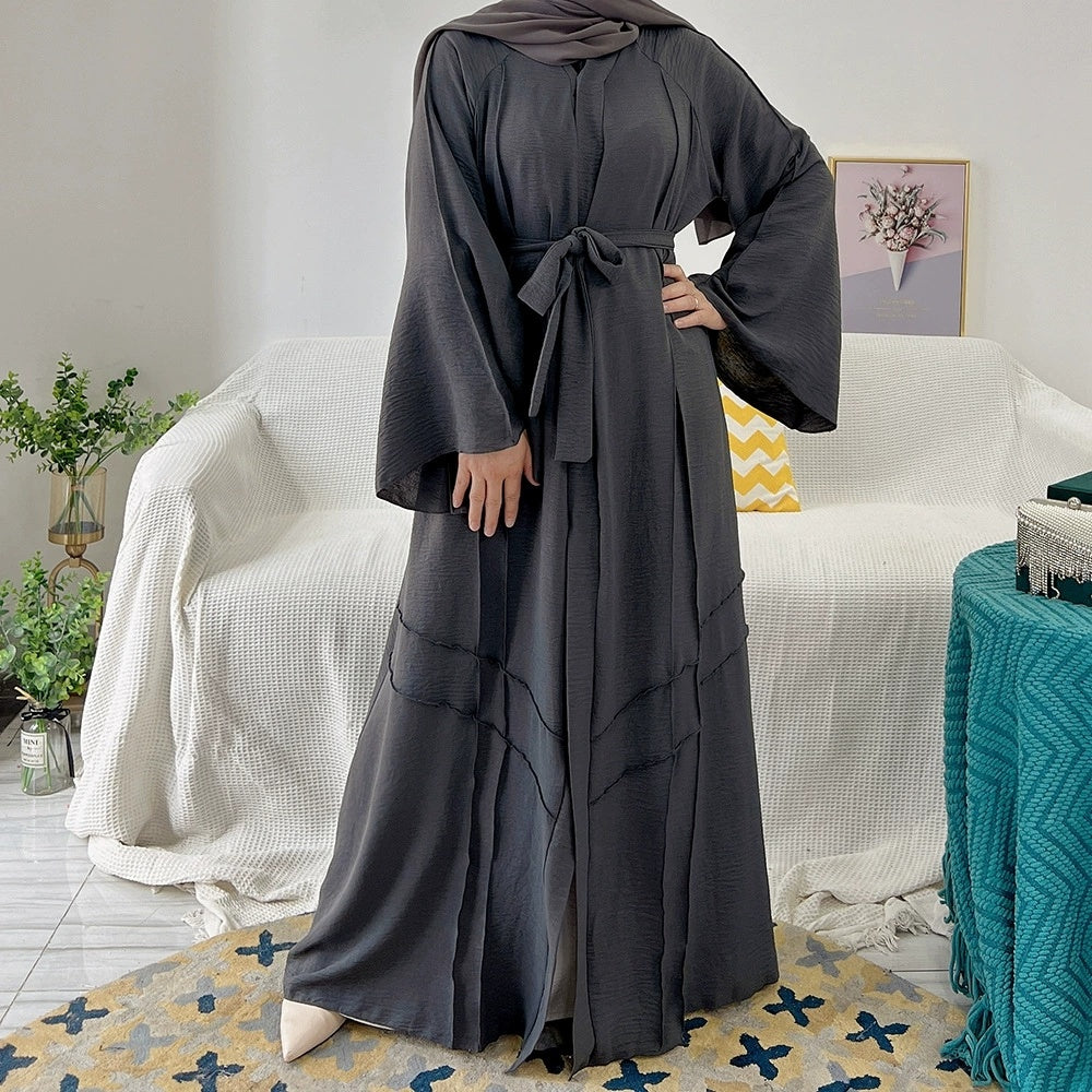 Robe longue à nouer et cardigan ethnique pour femme