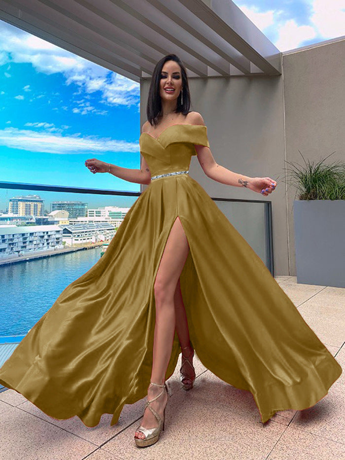 Robe longue traînante pour femme pour banquet