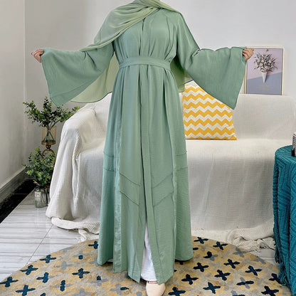 Robe longue à nouer et cardigan ethnique pour femme