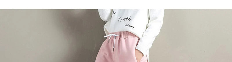 Winter Women Harem Pants Drawstring Fleece Long Thicken Y2K Sweatpants Joggers Trousers Sports Casual Soild Color Warm Pants