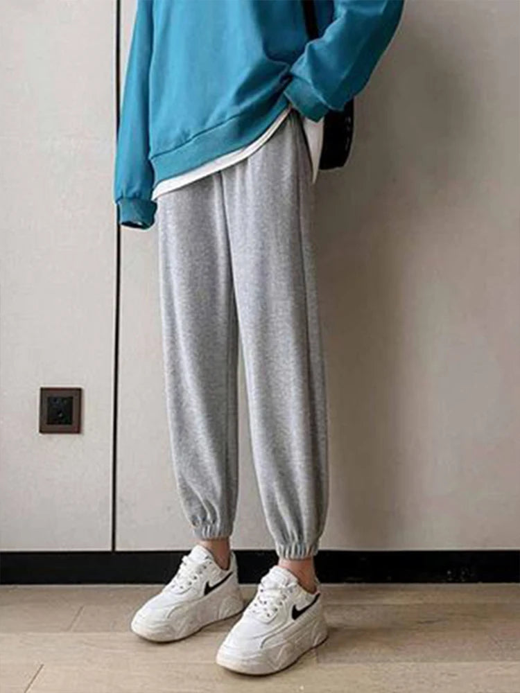 Winter Women Harem Pants Drawstring Fleece Long Thicken Y2K Sweatpants Joggers Trousers Sports Casual Soild Color Warm Pants