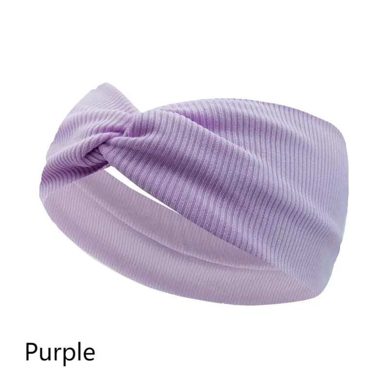 Silky Threaded Fabric Twist Headband Yoga Workout Running Sport Elastic Hair Bands for Women's Turban Hair Wrap for Girls