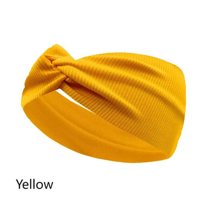 Silky Threaded Fabric Twist Headband Yoga Workout Running Sport Elastic Hair Bands for Women's Turban Hair Wrap for Girls