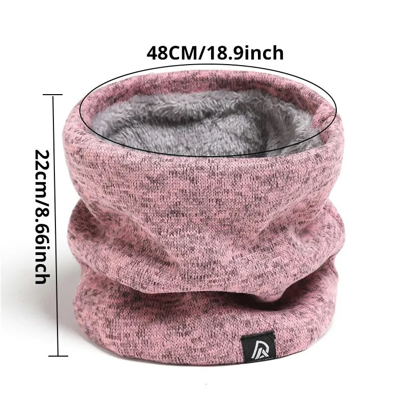 Unisex Solid Cashmere Plush Warm Winter Ring Scarf Women Men Knitted Full Face Mask Snood Neck Scarves Bufanda Thick Muffler New