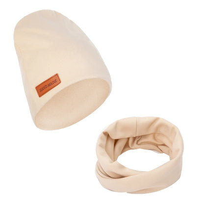 2 Bonnets et Écharpes en Faux Cachemire pour Bébé – Couvre-chefs d'Hiver Double Couche