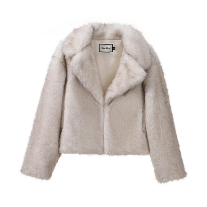 Neo Mint Chic Street Girls Gradient Faux Fur Jacket Women Winter 2024 Brand Fashion Fluffy Fox Fur Coat Female Luxury Outerwear