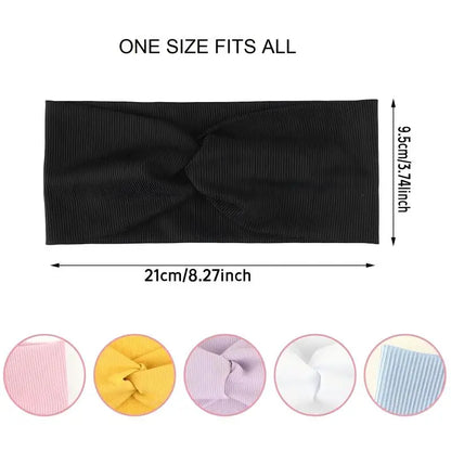 Silky Threaded Fabric Twist Headband Yoga Workout Running Sport Elastic Hair Bands for Women's Turban Hair Wrap for Girls