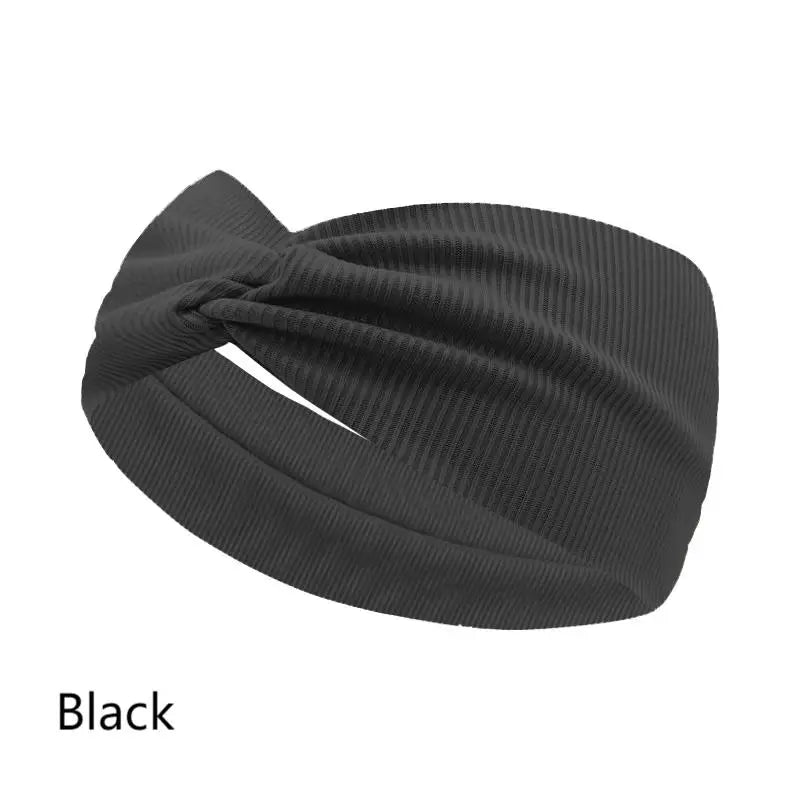 Silky Threaded Fabric Twist Headband Yoga Workout Running Sport Elastic Hair Bands for Women's Turban Hair Wrap for Girls