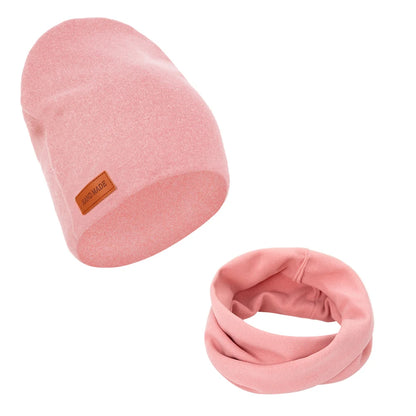 2 Bonnets et Écharpes en Faux Cachemire pour Bébé – Couvre-chefs d'Hiver Double Couche