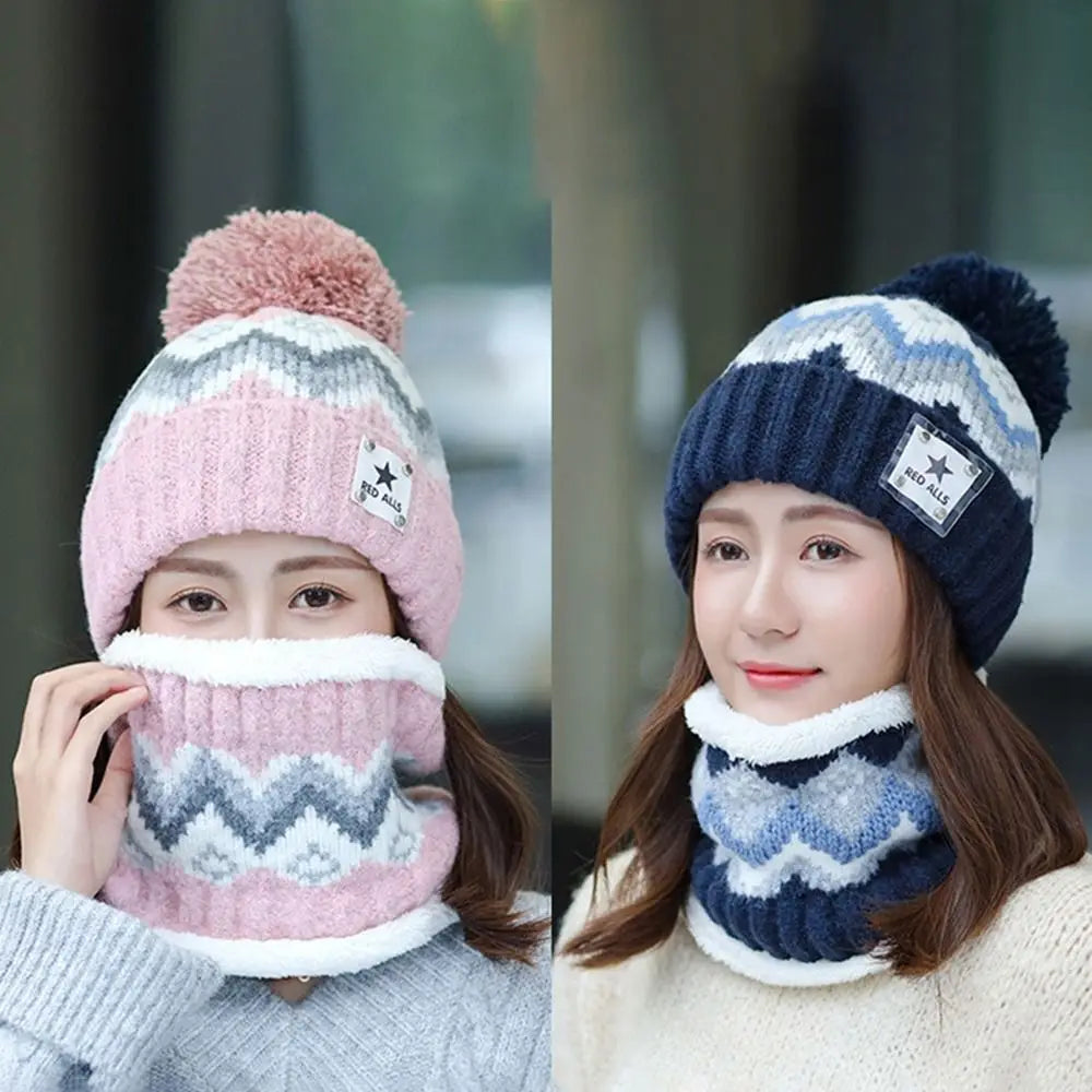 Ensemble bonnet et cache-cou en velours pelucheux pour femme, 2 pièces, hiver