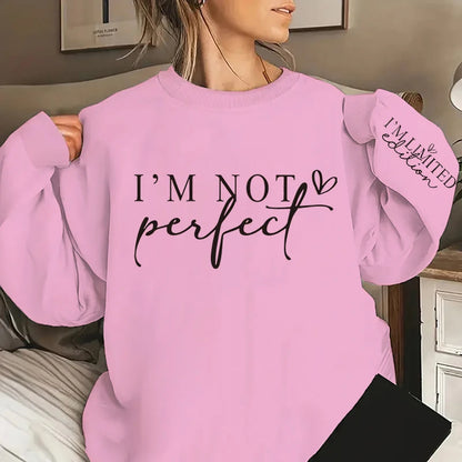 Sweat femme "I'm Not Perfect", décontracté et chaud - maliniro