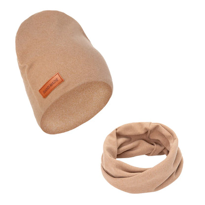 2 Bonnets et Écharpes en Faux Cachemire pour Bébé – Couvre-chefs d'Hiver Double Couche