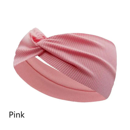 Silky Threaded Fabric Twist Headband Yoga Workout Running Sport Elastic Hair Bands for Women's Turban Hair Wrap for Girls