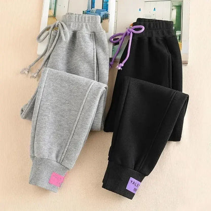 New Gray women Sweatpants Autumn Winter  Baggy Streetwear Oversize Sports Pants Black winter thick Joggers Streetwear Trousers