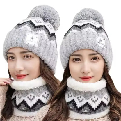 Ensemble bonnet et cache-cou en velours pelucheux pour femme, 2 pièces, hiver