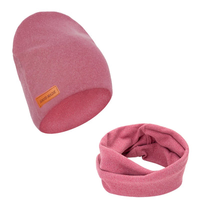 2 Bonnets et Écharpes en Faux Cachemire pour Bébé – Couvre-chefs d'Hiver Double Couche