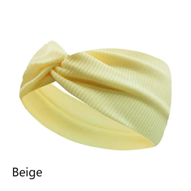 Silky Threaded Fabric Twist Headband Yoga Workout Running Sport Elastic Hair Bands for Women's Turban Hair Wrap for Girls