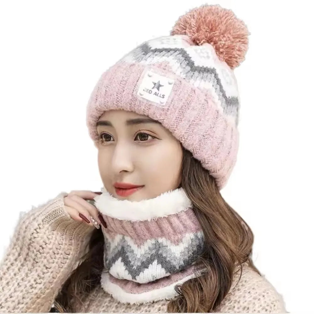 Ensemble bonnet et cache-cou en velours pelucheux pour femme, 2 pièces, hiver