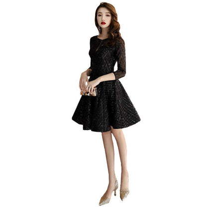 Robe de soirée noire pour femme, petite robe courte pour soirée cocktail, anniversaire, mondaine