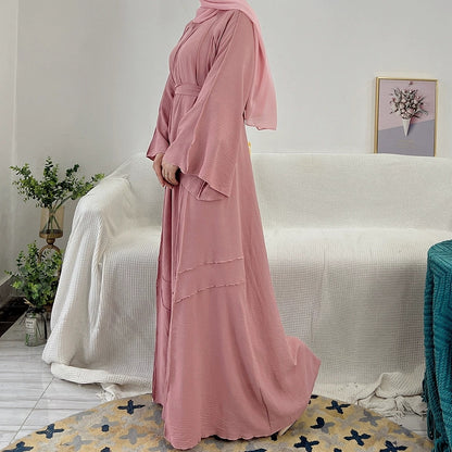 Robe longue à nouer et cardigan ethnique pour femme