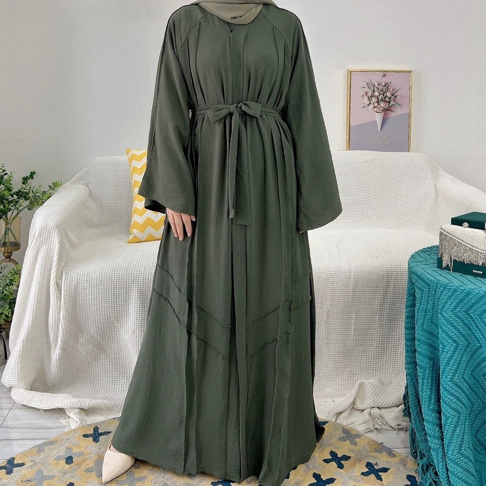 Robe longue à nouer et cardigan ethnique pour femme