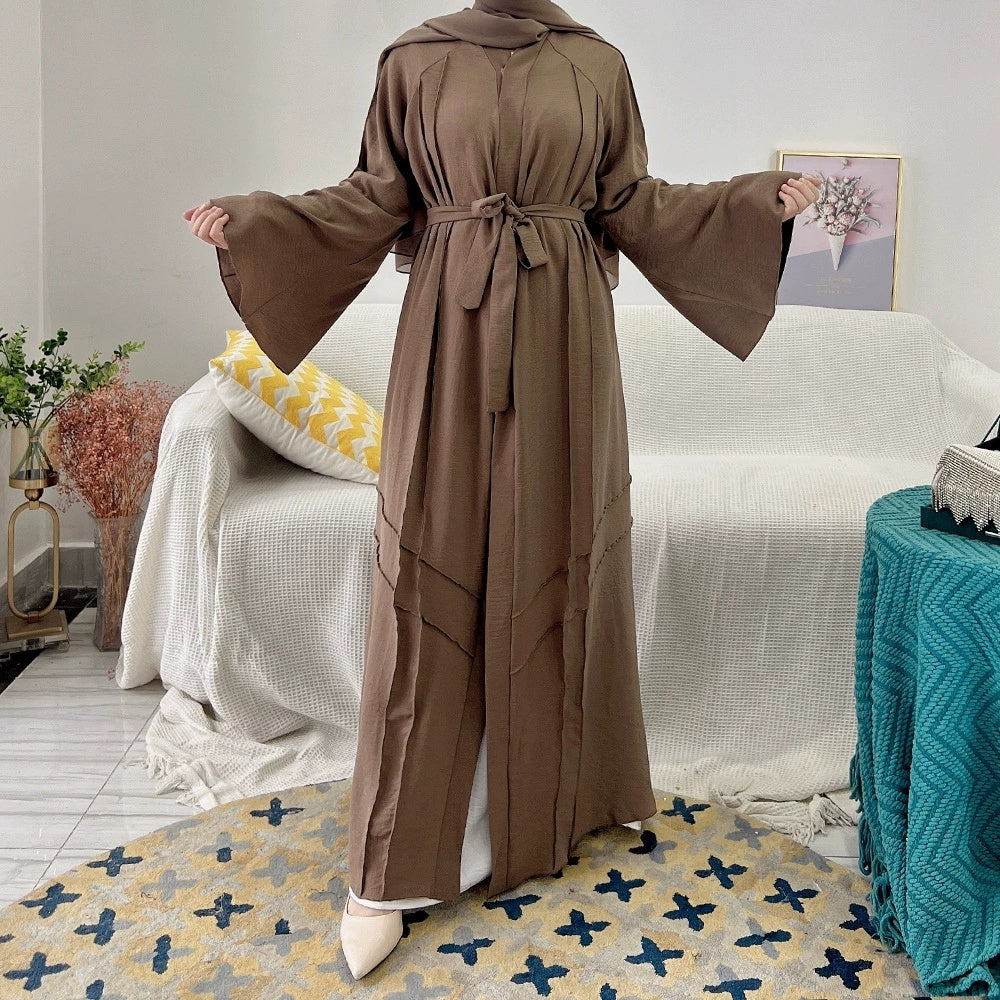 Robe longue à nouer et cardigan ethnique pour femme